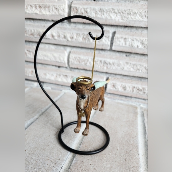 Greyhound/Whippet Angel with Halo Hanging Ornament with stand - Picture 15 of 15